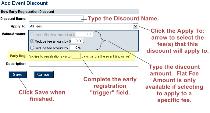 early registration dicount